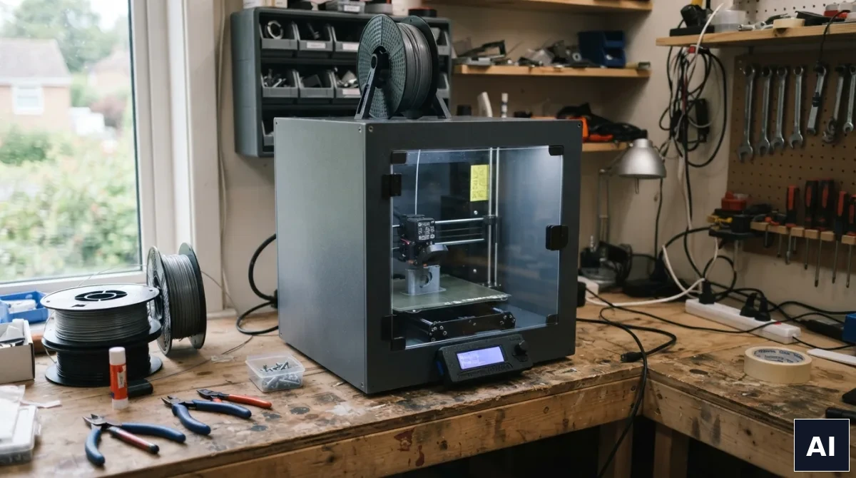 Drukarka 3D z zamkniętą obudową wyposażoną w filtr powietrza